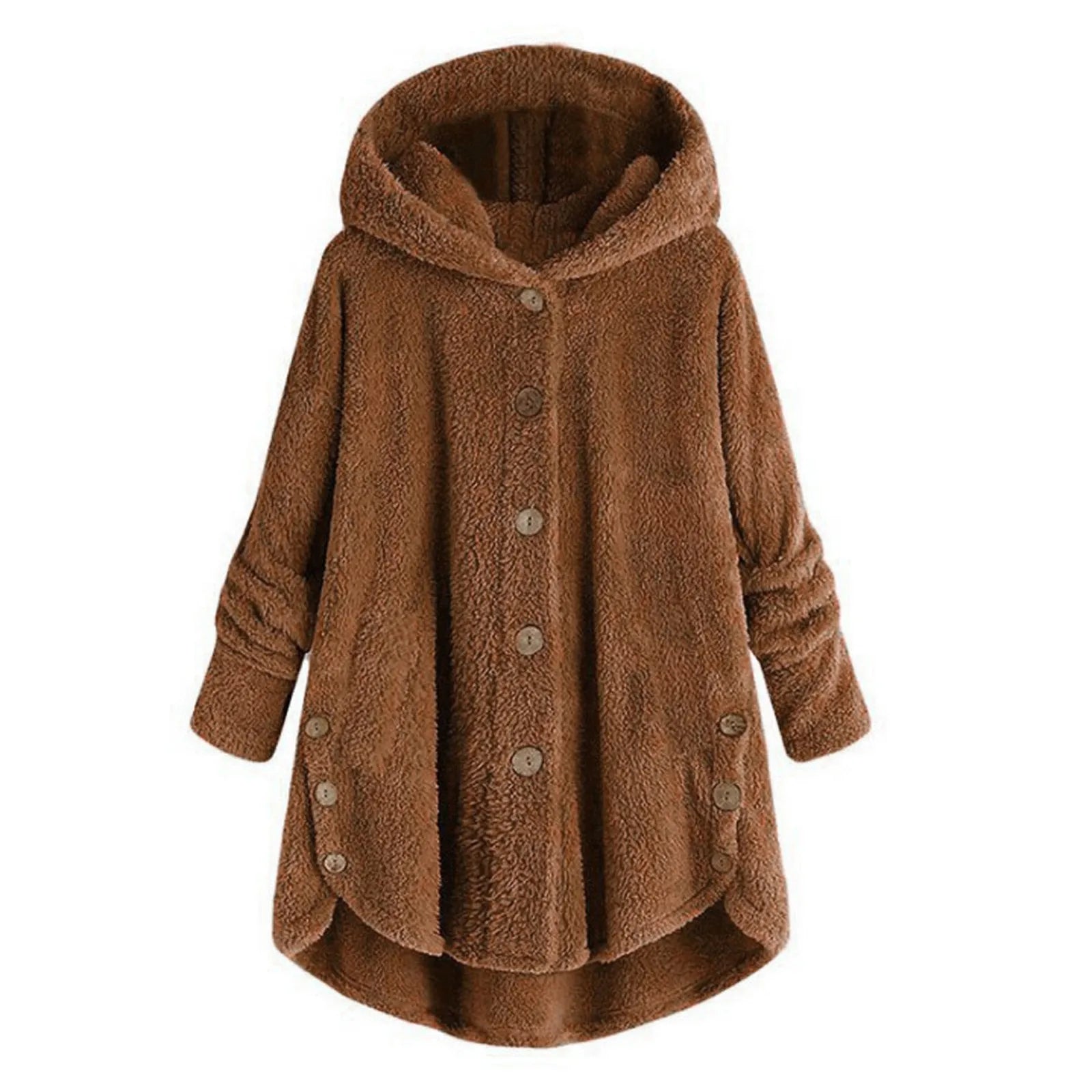Autumn Winter Coat Women Warm Coat Wool Jacket Female Plush Coat Hooded Jacket New Women's Coats Solid Color Jacket