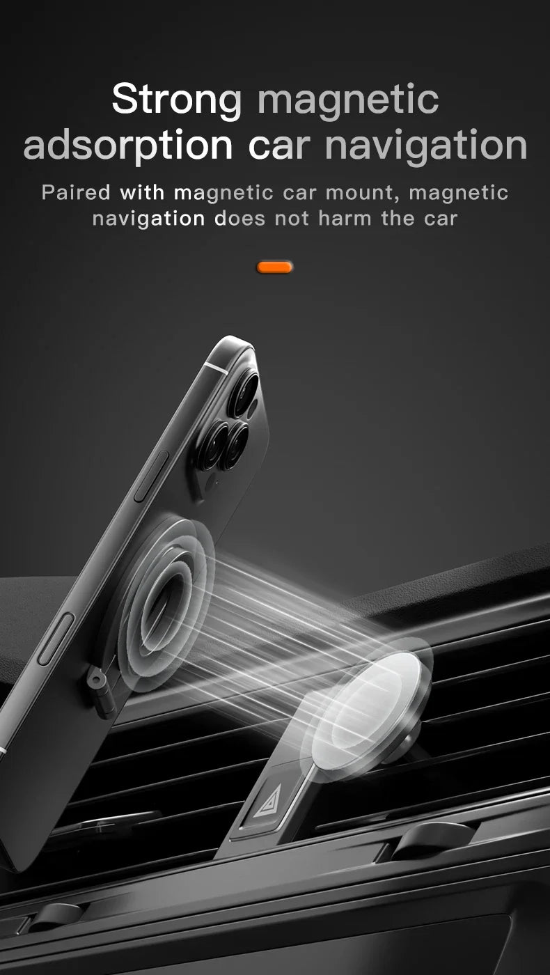 2025 Double-Sided For MagSafe Phone Holder for iPhone 14/15/16 Foldable 360° Rotating Stand Strong Magnet & Finger Grip Suppor
