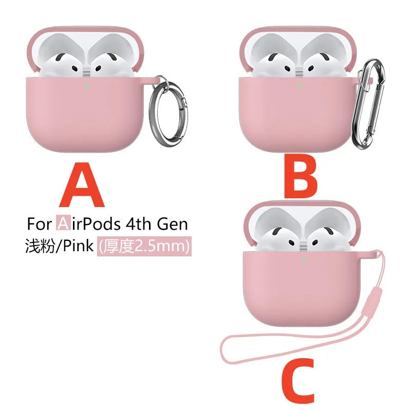 New For Airpods 4 Case Silicone Earphone Case with Active Noise Cancellation Shockproof Protective Case for Apple Airpods 4 2024