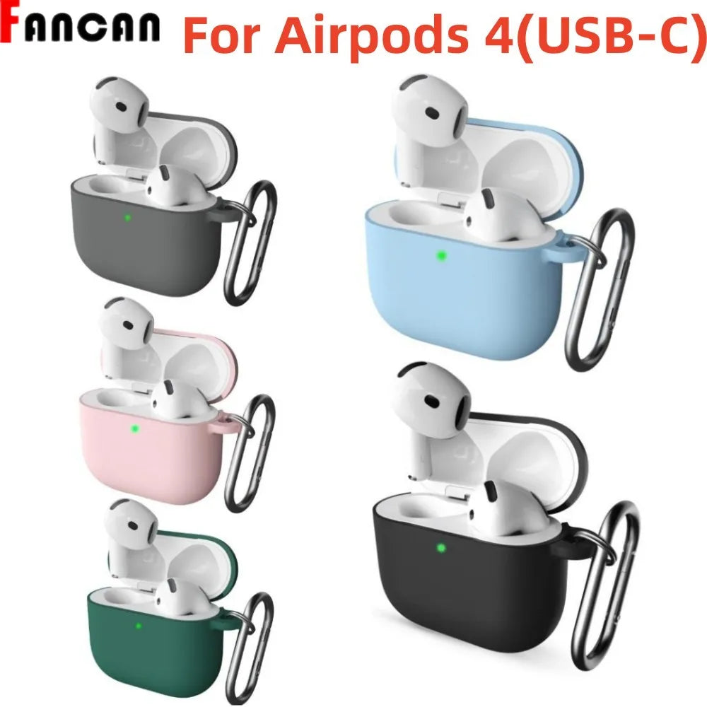 New For Airpods 4 Case Silicone Earphone Case with Active Noise Cancellation Shockproof Protective Case for Apple Airpods 4 2024