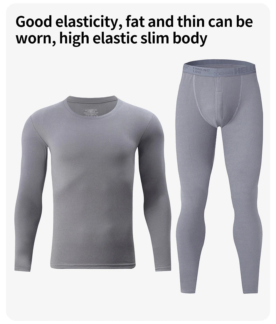 1/2/4-Piece Men's Fall/Winter Thermal Underwear Fashion Joker Long-sleeved Trousers Home Suit Youth Sports Elastic Waist Pants