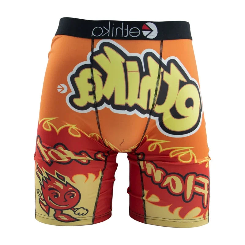 ETHIKA Underwear 1Pcs Men Sexy Printed Boxershorts Breathable Mens Trunks Plus Size S-3XL Man Swimming Underpants Men's Panties