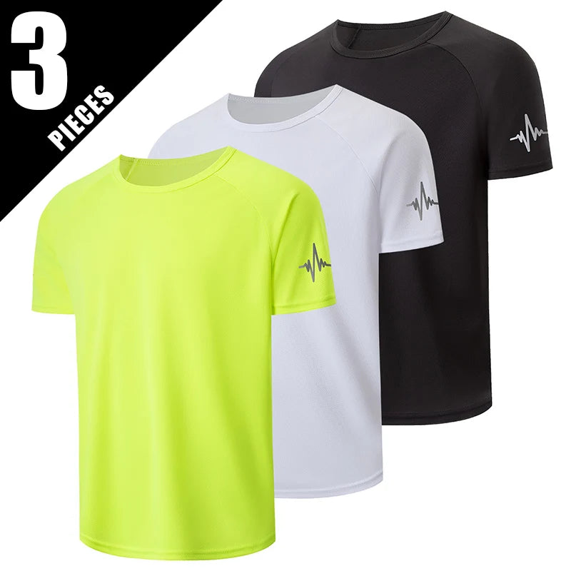 1/2/4 Pcs Men's Leisure Quick-drying Multicolor Short-sleeved Loose and Comfortable Plus Size Teenagers' Sports and Fitness Jack