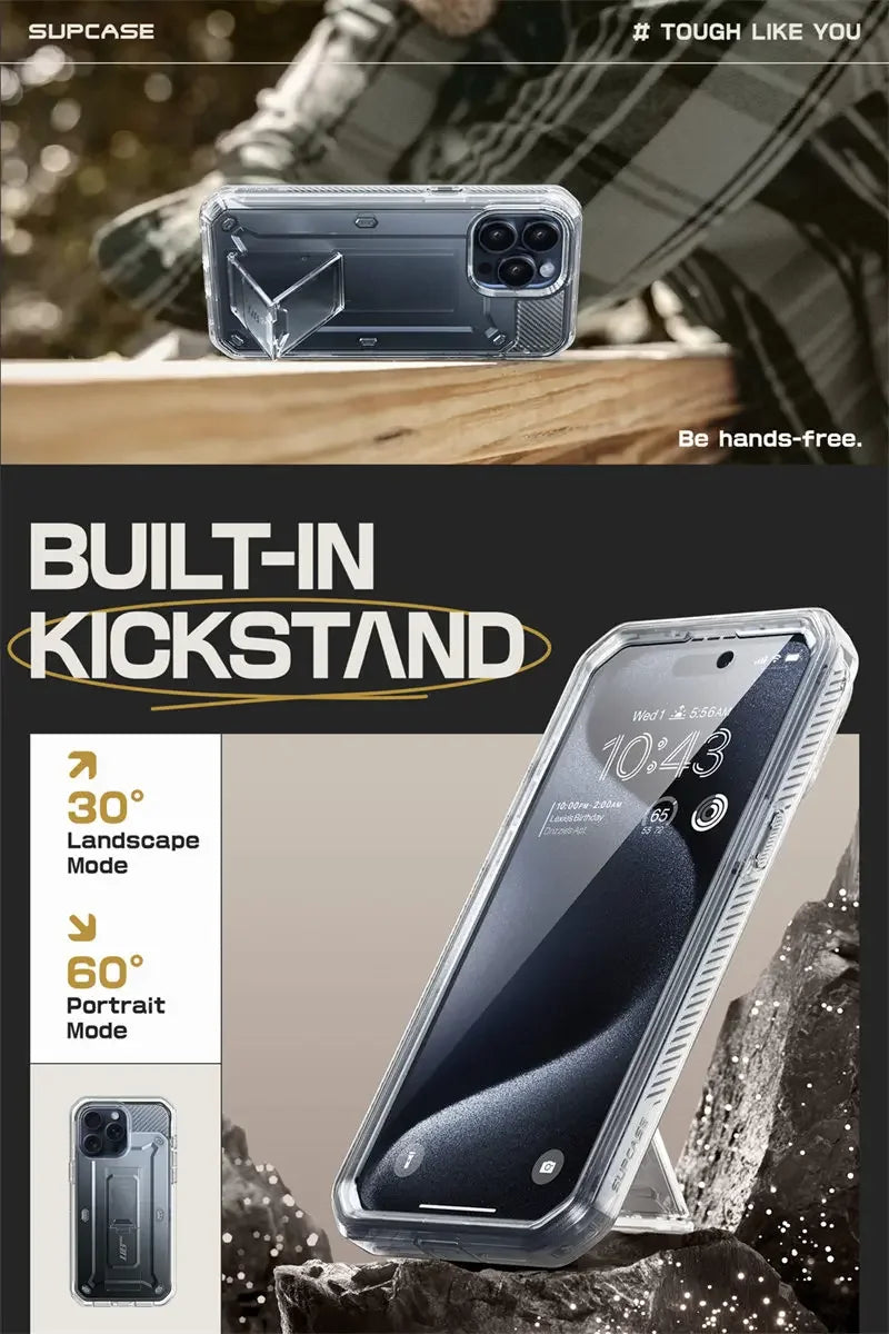 SUPCASE For iPhone 15 Pro Max Case 6.7" (2023) UB Pro Full-Body Rugged Heavy Duty Rugged Case with Built-in Screen Protector