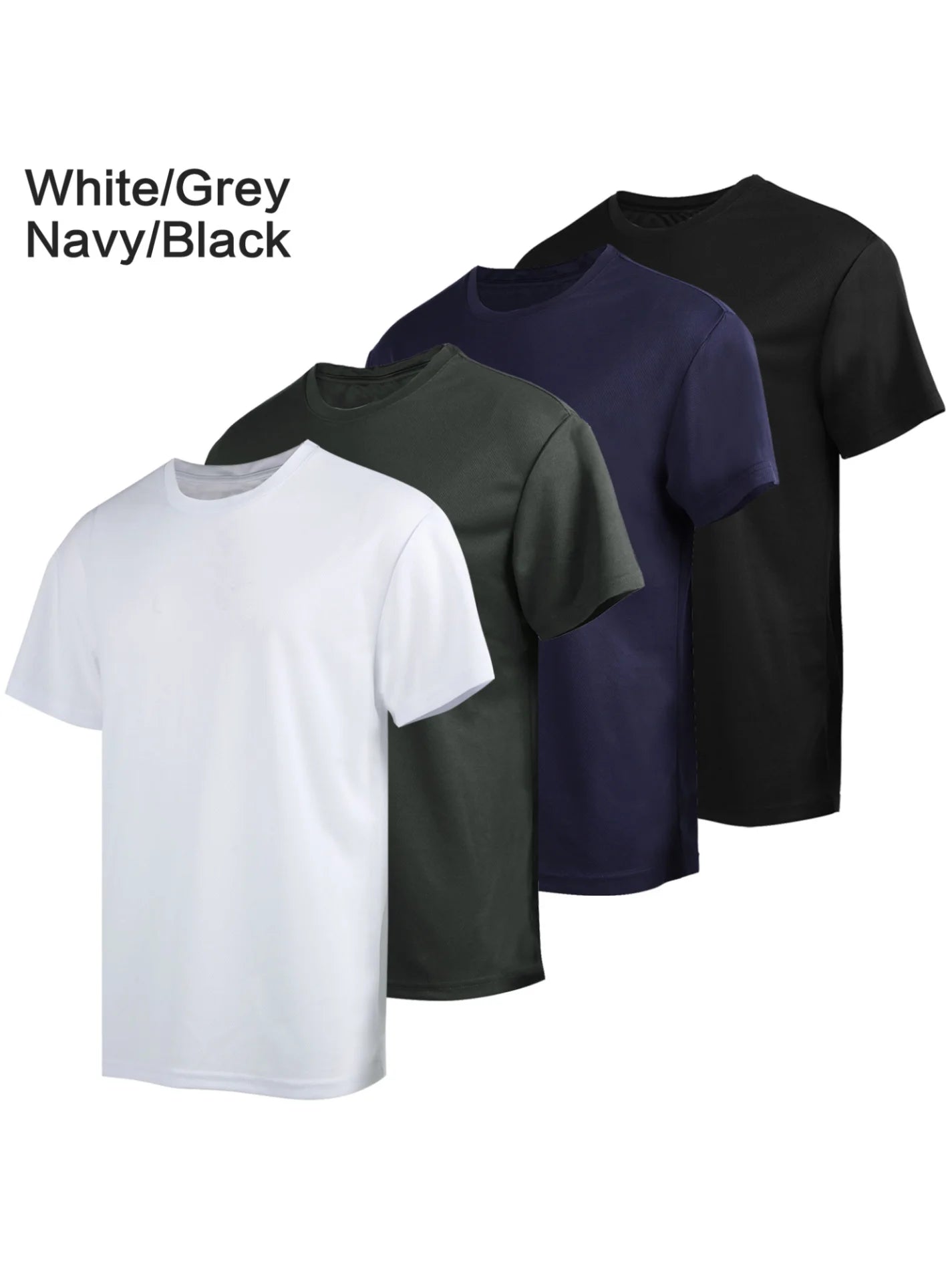 4-piece men's short sleeved T-shirt moisture wicking sun protection UV protection UPF SPF sports T-shirt casual style
