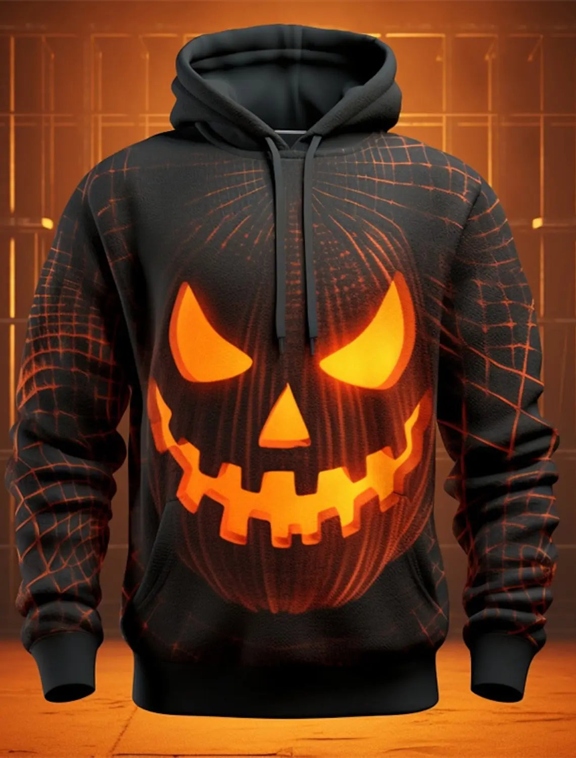 Halloween Men's Graphic Hoodie Pumpkin Prints Classic Casual 3D Pullover Holiday Fashion Hoodies Thin Style Long Sleeve Hooded