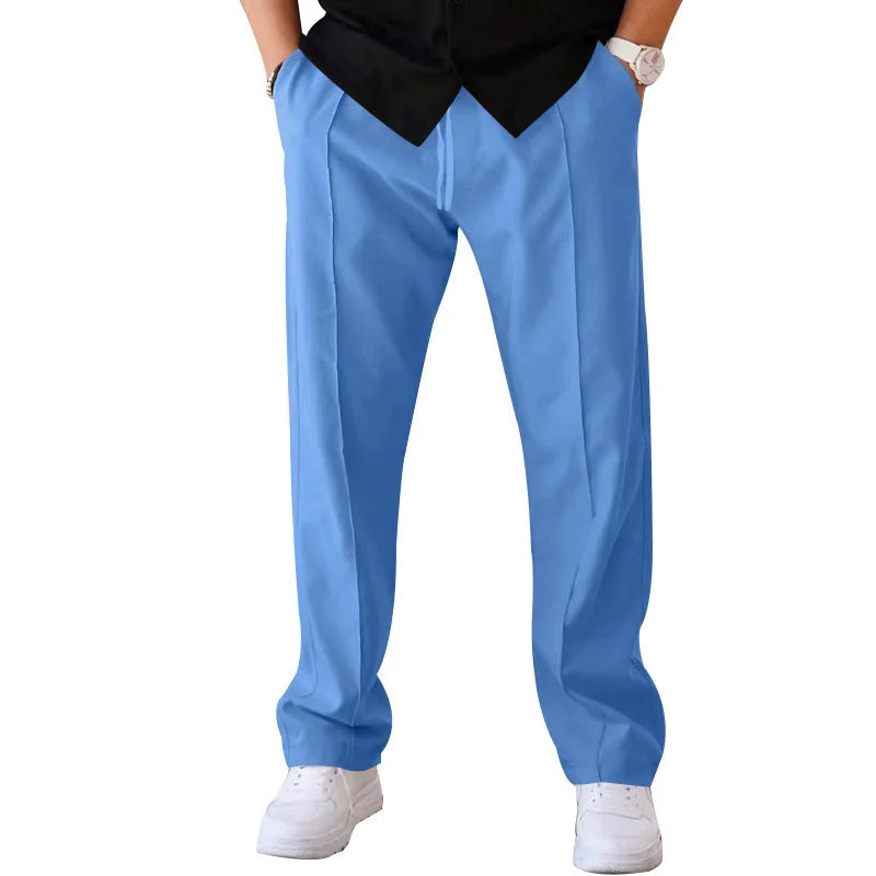 2025 New Thin Pants Men's Spring/Summer Loose Straight Leg Sports Casual Pants American Oversize Long Leg Pants