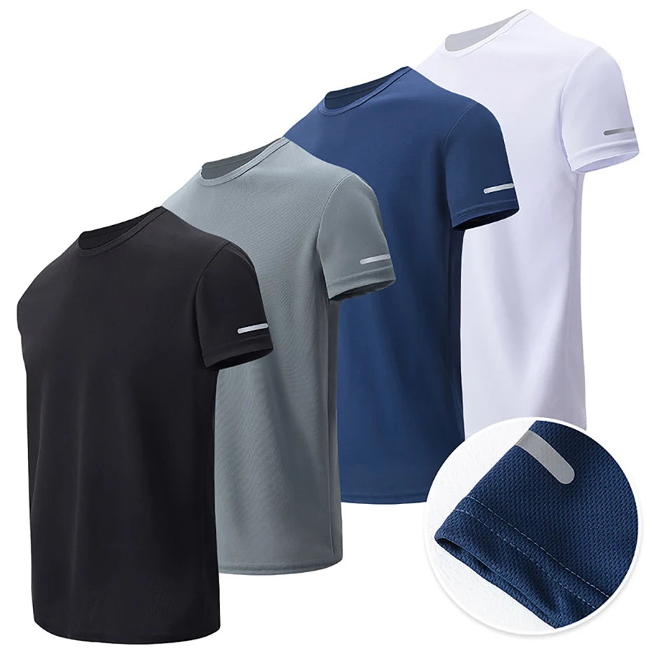 1/4/6 Pcs Summer Teenagers Aged 13-16 Solid Color Quick drying Short sleeved T-shirt Men's Loose Casual Sportswear Sizes 160-175
