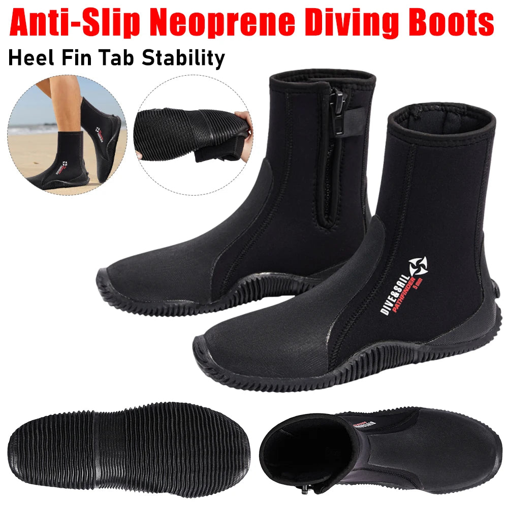 5MM Neoprene Diving Boots Wetsuit Water Shoes Non-slip Beach Water Boots Unisex Waterproof Snorkeling Fin Sock For Water Sport