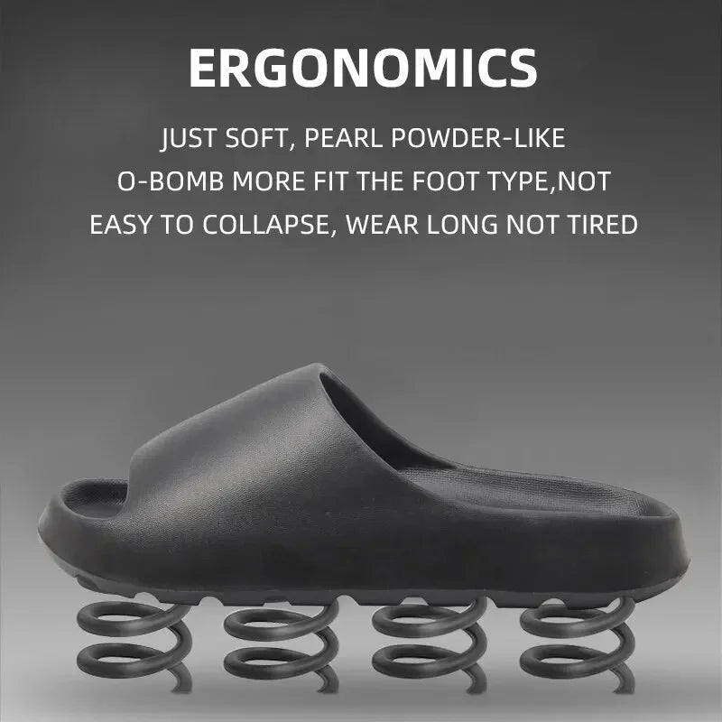 1Pair Coconut Slippers Feel like Stepping on Shit Thick-soled Sandals Summer New Non-slip Wearing Sandals