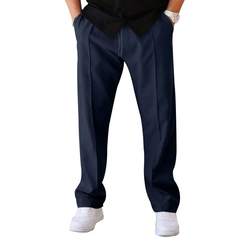 2025 New Thin Pants Men's Spring/Summer Loose Straight Leg Sports Casual Pants American Oversize Long Leg Pants