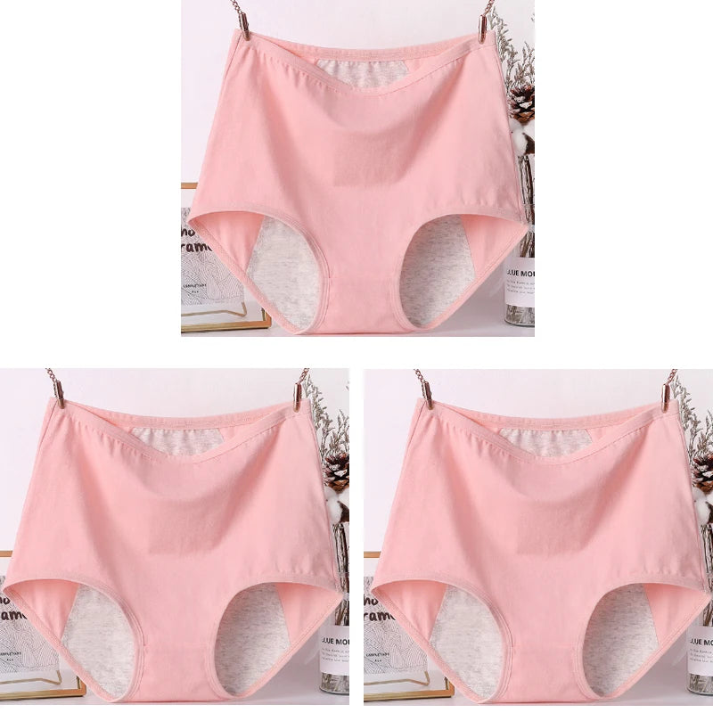 3pcs Girl Menstrual Panties Women's Physiological Briefs Ladies Period Leak Proof Panty High Waist Cotton Underwear
