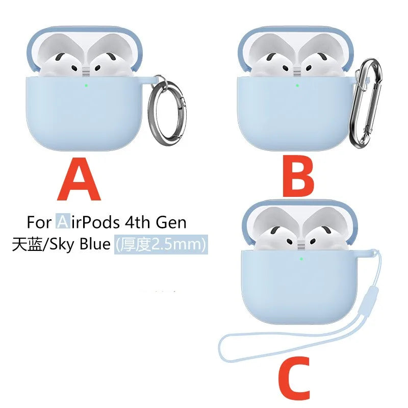 New For Airpods 4 Case Silicone Earphone Case with Active Noise Cancellation Shockproof Protective Case for Apple Airpods 4 2024