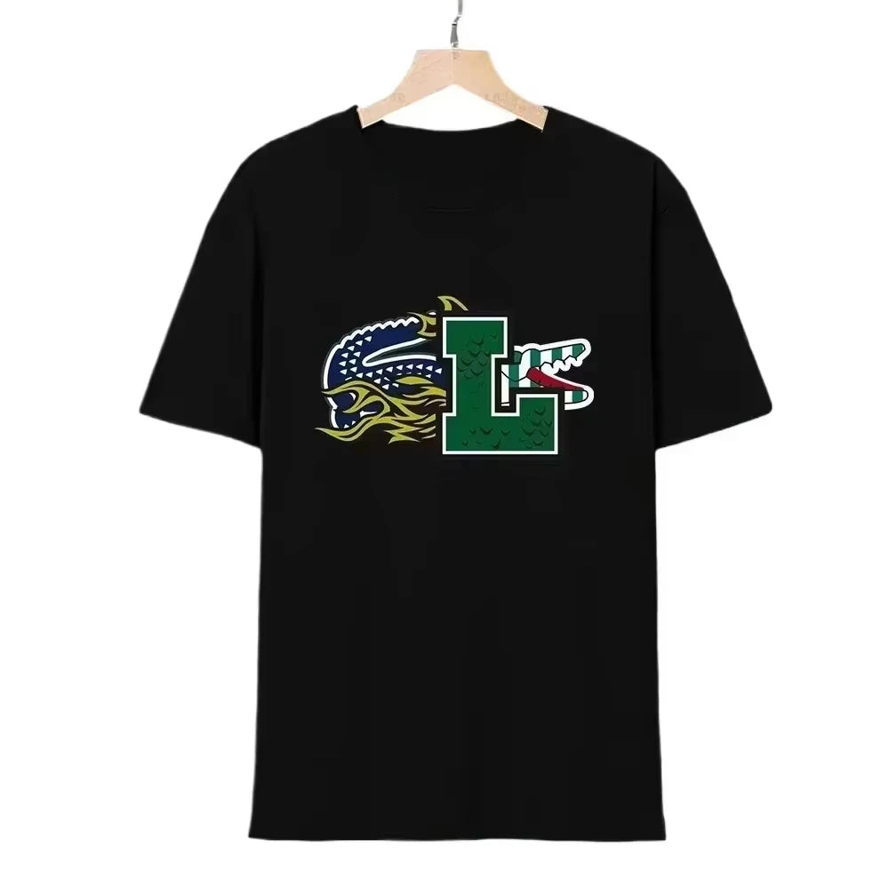 Graphic Print White & Black T-shirts Men's Women's Plus Size Casual Short Sleeve Crew Neck Cotton Tee Unisex Fashion Street Tops