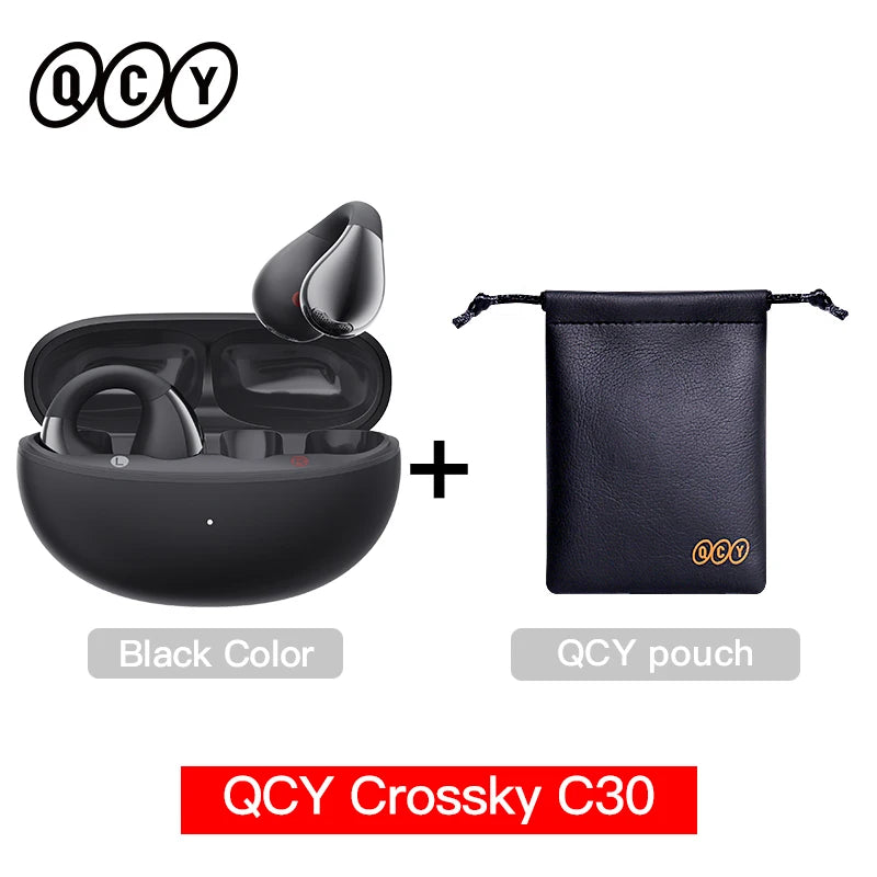 QCY Crossky C30 Wireless Earphones Bluetooth 5.4 Ear clip TWS Sports Earbuds Open Ear Earclip Dual-Connection Headphone