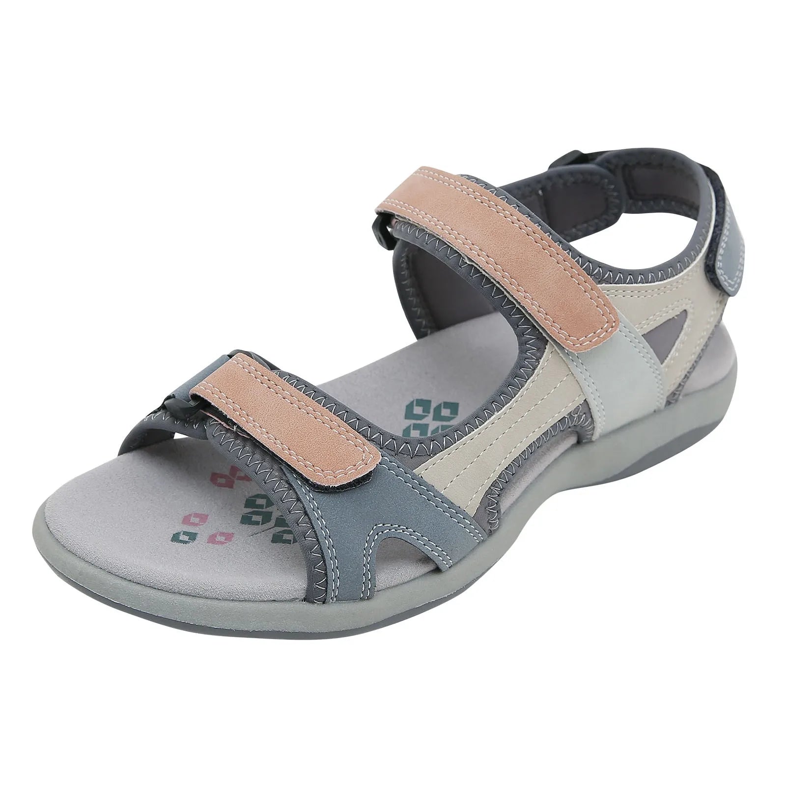 Women's Flat Sandals Summer Fashion Open Toe Color Blocking Adjustable Elastic Sports Sandals Breathable Shoes Woman 2025