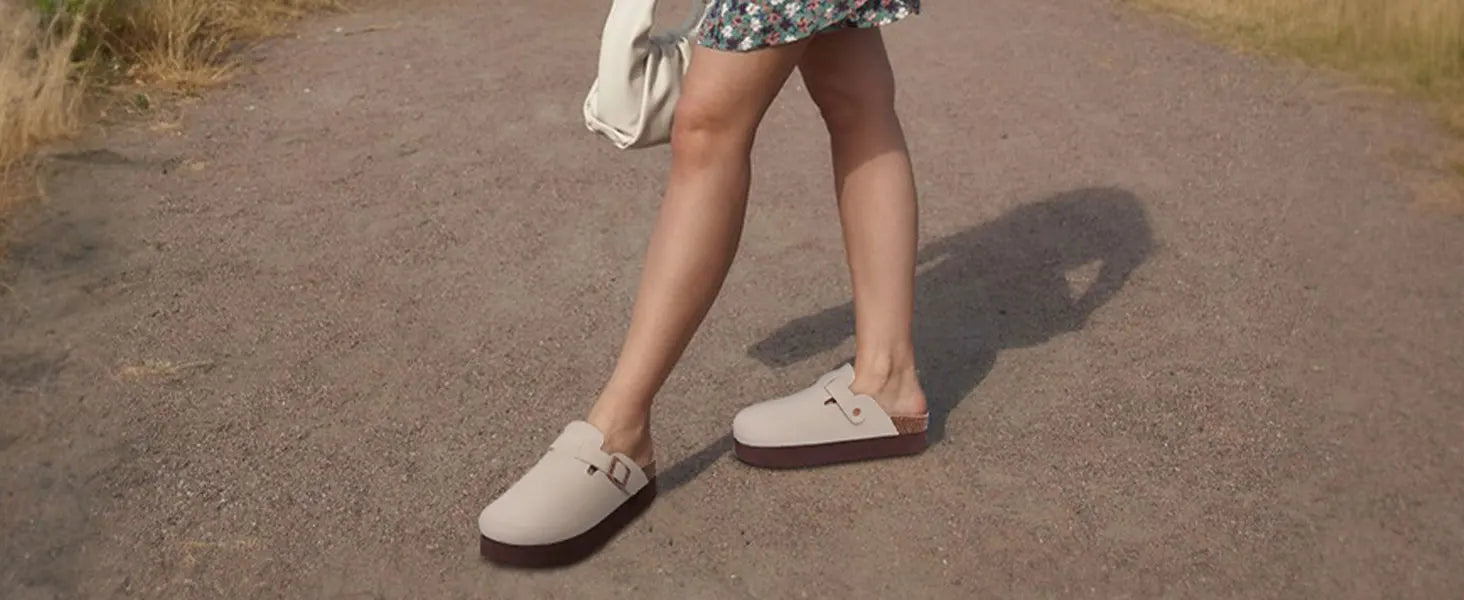 Asgard Women Men Suede Leather Clogs Slippers Fashion Unisex Cork Footbed Sandals Outdoor Antiskid Mules Shoes with Arch Support