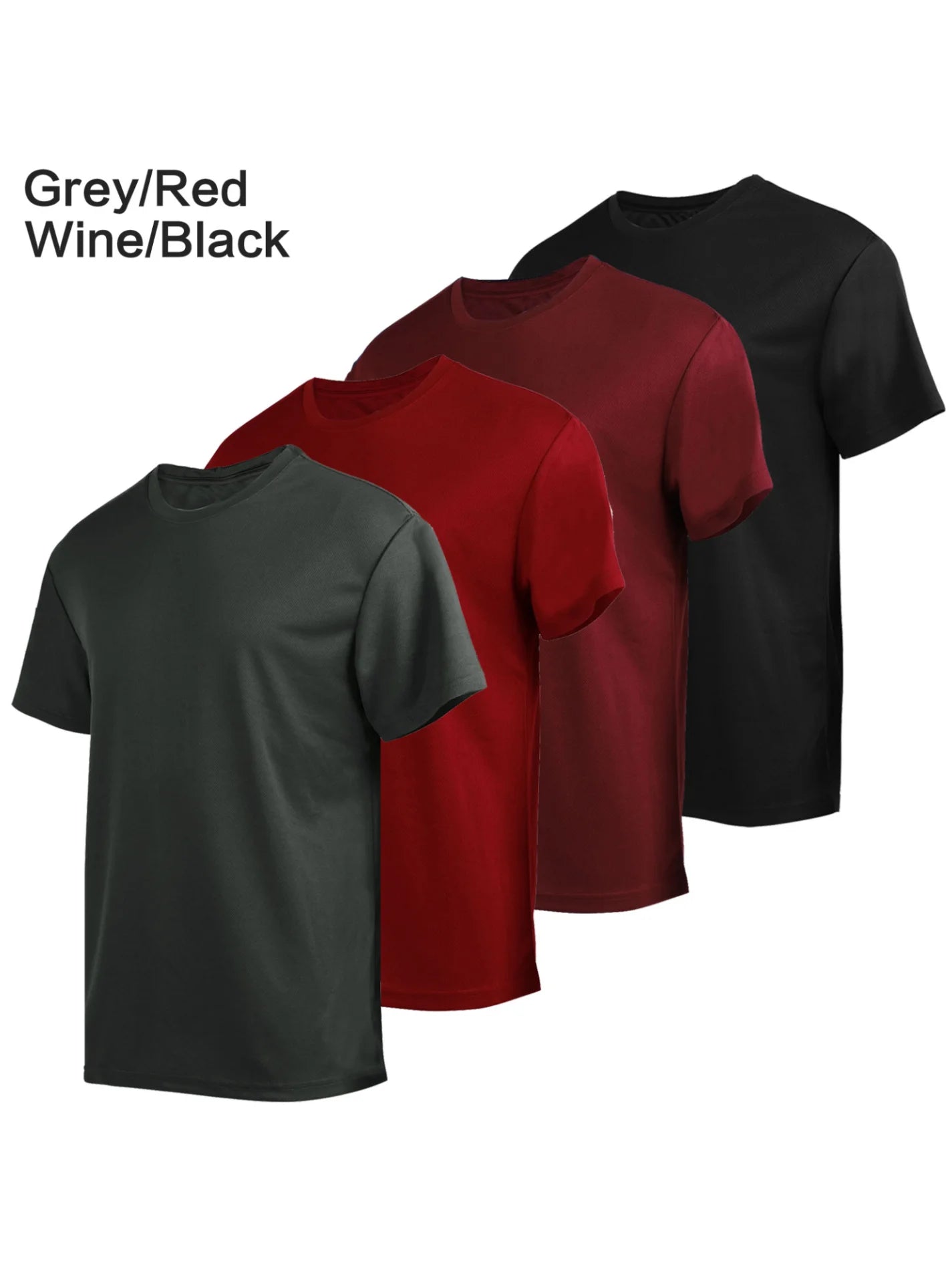 4-piece men's short sleeved T-shirt moisture wicking sun protection UV protection UPF SPF sports T-shirt casual style