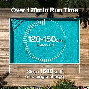 VOXIV Cordless Robotic Pool Cleaner with Wall Climbing - Over 120mins Runtime Automatic Pool Vacuum