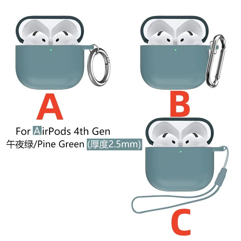 New For Airpods 4 Case Silicone Earphone Case with Active Noise Cancellation Shockproof Protective Case for Apple Airpods 4 2024