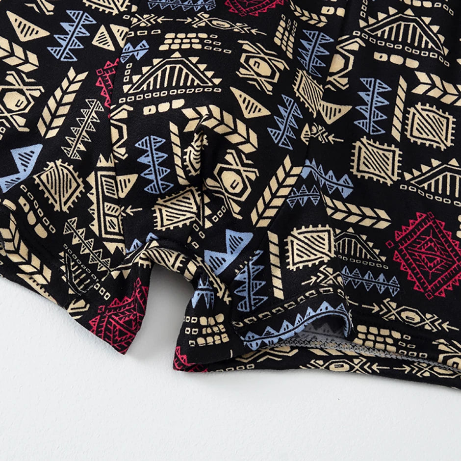 5 Pcs Fashionable And Versatile Printed Underwear For Men In All Seasons Comfortable Plus Size Youth Boxer Shorts Casual Shorts