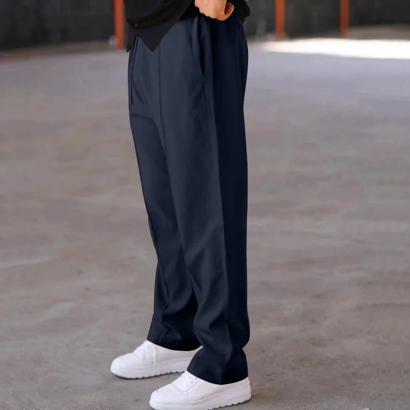 2025 New Thin Pants Men's Spring/Summer Loose Straight Leg Sports Casual Pants American Oversize Long Leg Pants