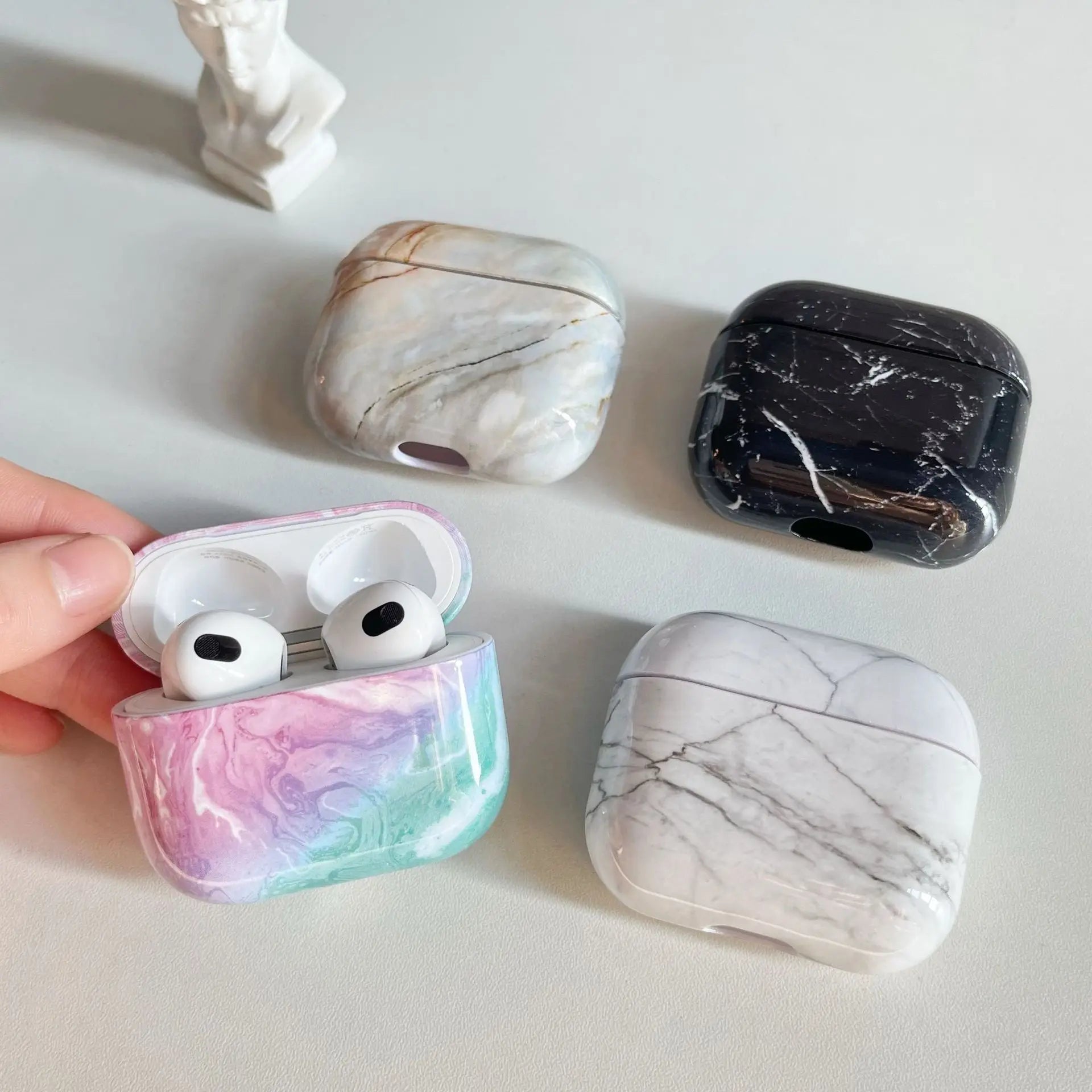 For Airpods 3rd Generation Case Cute Airpod Case Marble Hard Protector Cover Women Men Compatible with For Apple AirPods 3 Case