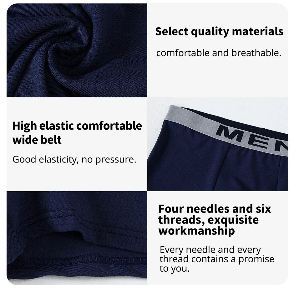 4/10 Piece Men's Black Fashionable Sexy Simple Underwear Boxer Shorts Plus Size Comfortable Versatile Casual Sports Beach Shorts