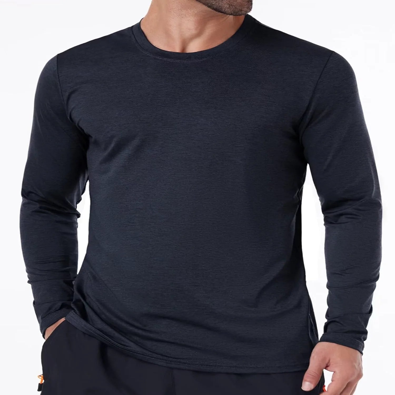 1 Pack Men's Quick Dry Long Sleeve Shirts Moisture Wicking  Protection UV UPF  Performance T-Shirt for Casual