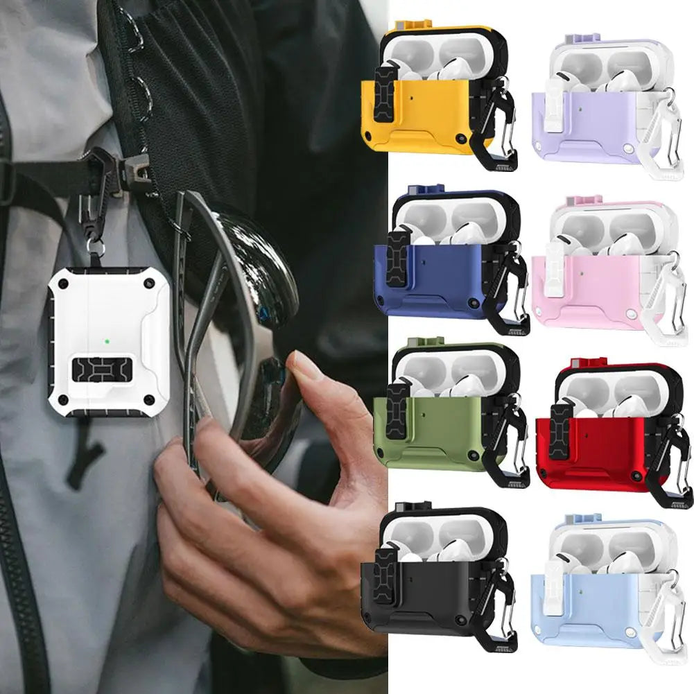 for Airpods Pro 3 (2025) Case with Secure Lock Automatic Pop-up Full Protective Hard Cover with Keychain for AirPods Pro 3