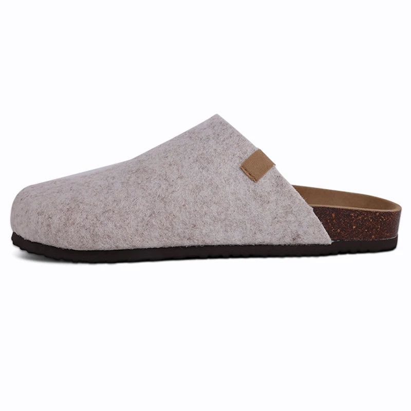 Fashion Women's Suede Mules Slippers Men Clogs Cork Insole Sandals With Arch Support Outdoor Beach Slides Home Shoes