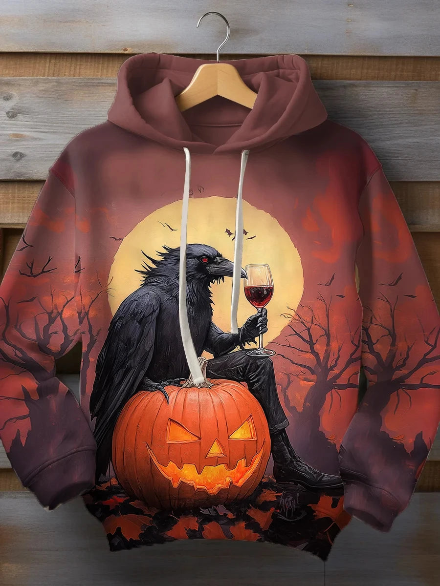 Halloween Men's Graphic Hoodie Pumpkin Prints Classic Casual 3D Pullover Holiday Fashion Hoodies Thin Style Long Sleeve Hooded