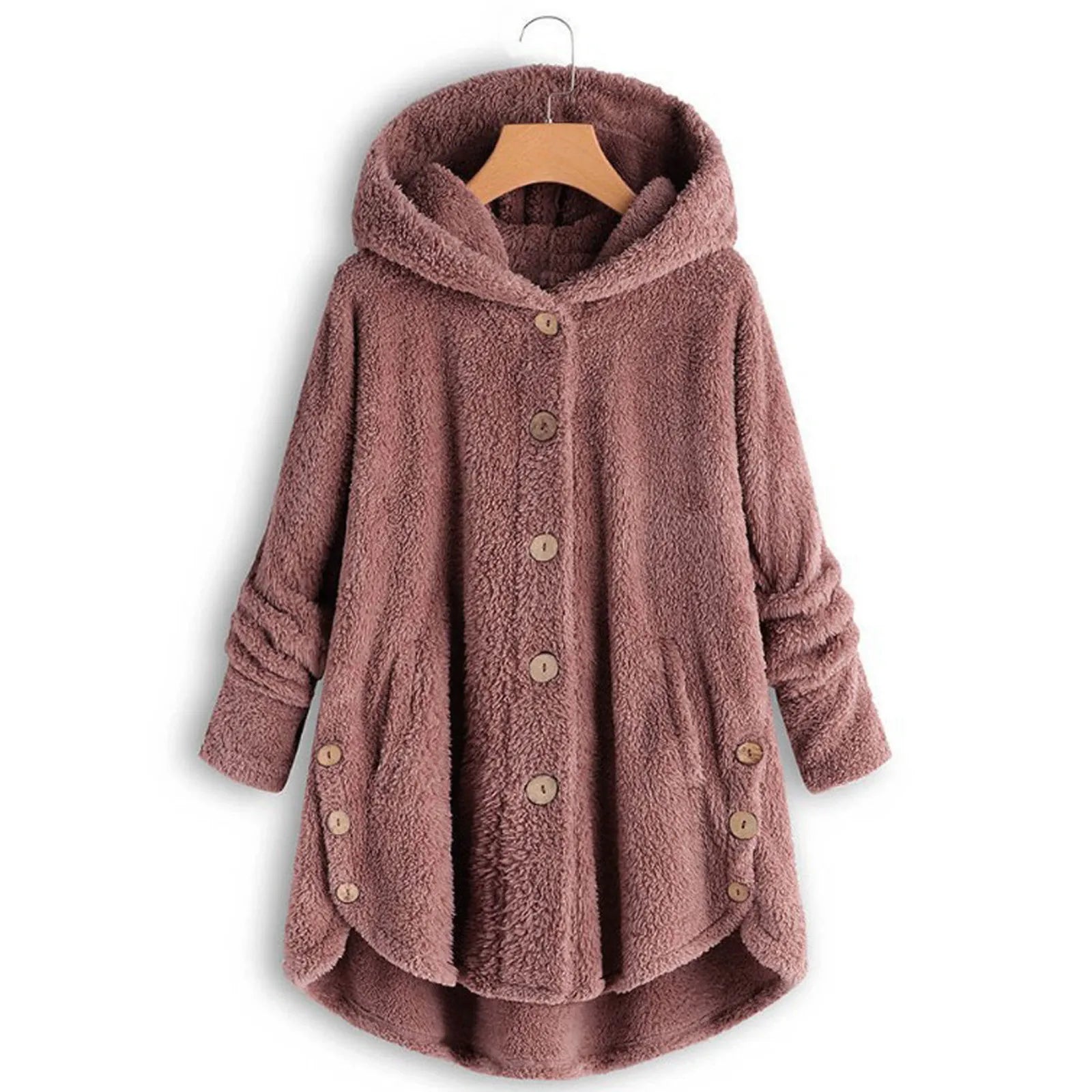 Autumn Winter Coat Women Warm Coat Wool Jacket Female Plush Coat Hooded Jacket New Women's Coats Solid Color Jacket