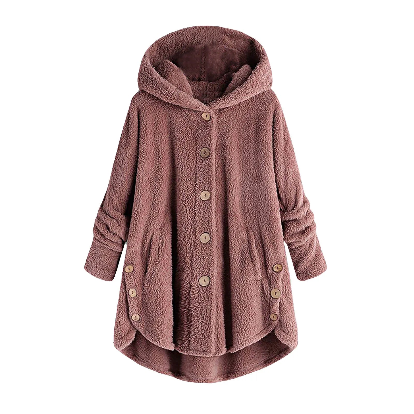 Autumn Winter Coat Women Warm Coat Wool Jacket Female Plush Coat Hooded Jacket New Women's Coats Solid Color Jacket