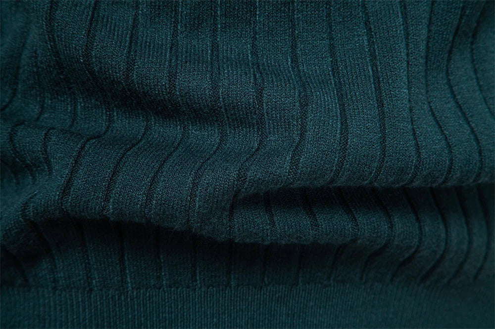 AIOPESON Men's Turtleneck Sweater Solid Color with Striped Pullover Warm Knitwear Winter Basic Casual High Quality Sweater Male