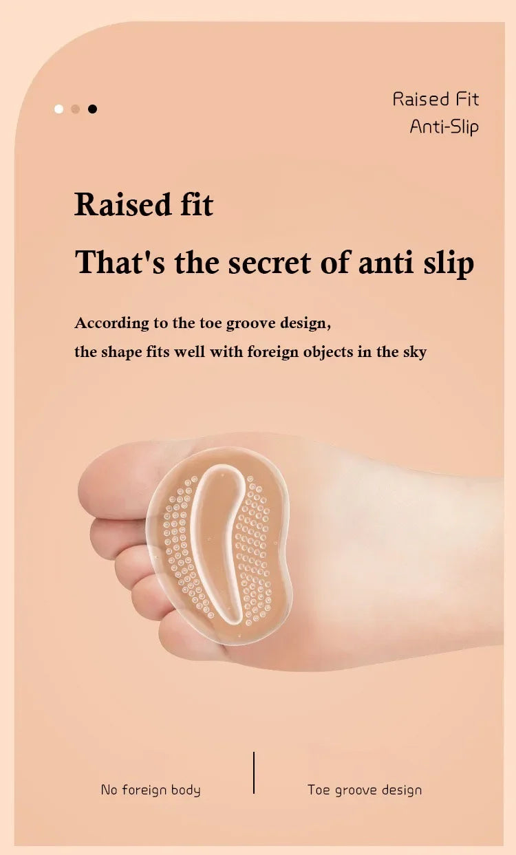 NEW Forefoot Pads For Sandals High Heels Silicone GEL Invisible Half Size Pads Non-slip Stickers Thickened Self-adhesive 1Pair