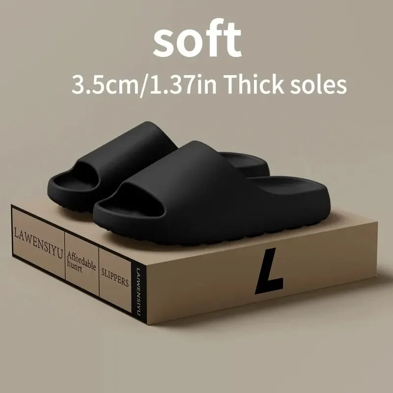 1Pair Coconut Slippers Feel like Stepping on Shit Thick-soled Sandals Summer New Non-slip Wearing Sandals
