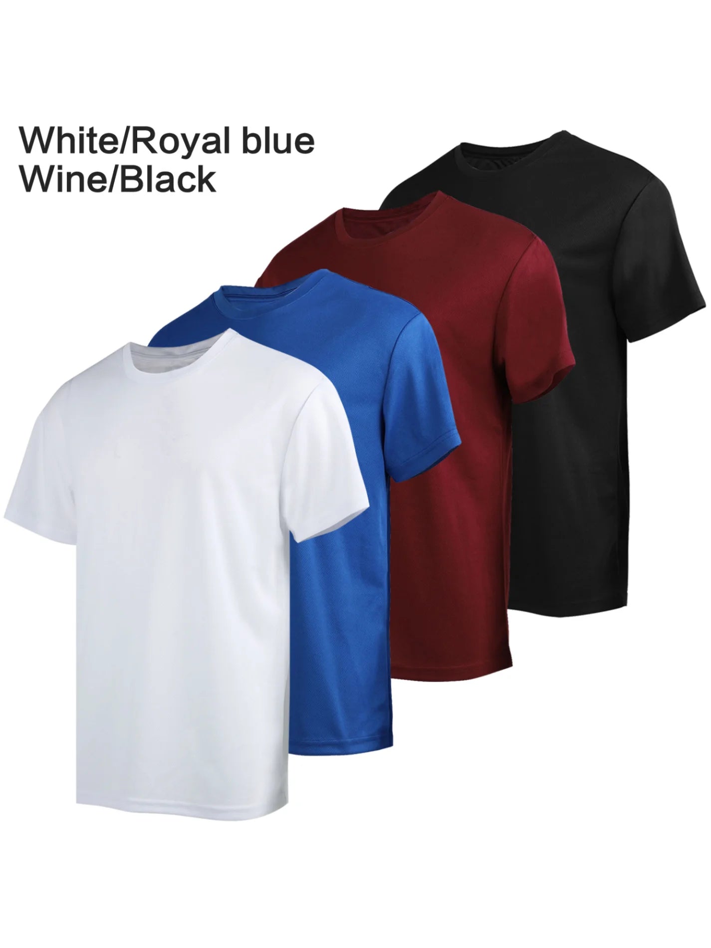 4-piece men's short sleeved T-shirt moisture wicking sun protection UV protection UPF SPF sports T-shirt casual style