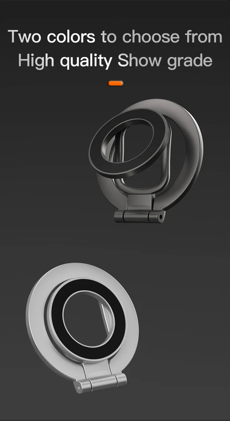 2025 Double-Sided For MagSafe Phone Holder for iPhone 14/15/16 Foldable 360° Rotating Stand Strong Magnet & Finger Grip Suppor
