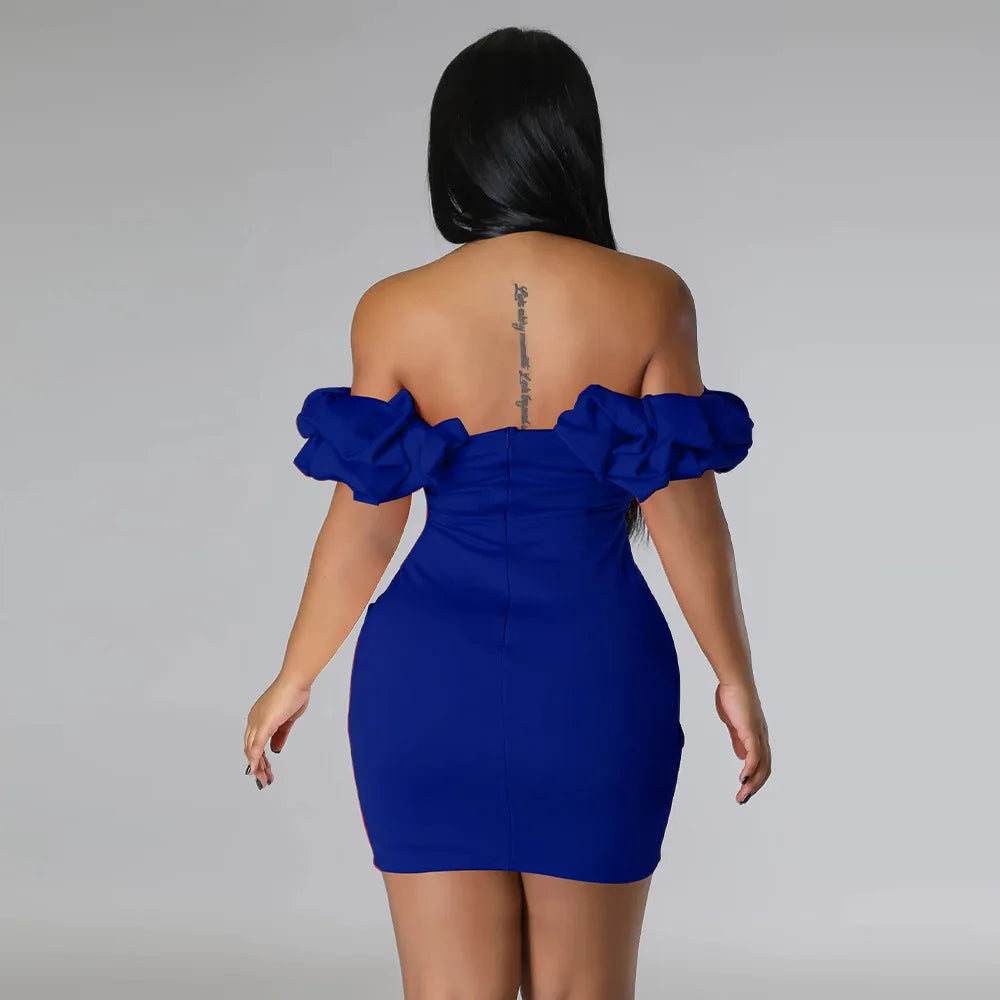 Petal Sleeve Fishbone Waist Dress Women 2024 Pleated Bodycon Long Sexy Dress Elegant Robes Party Dresses Vestidos