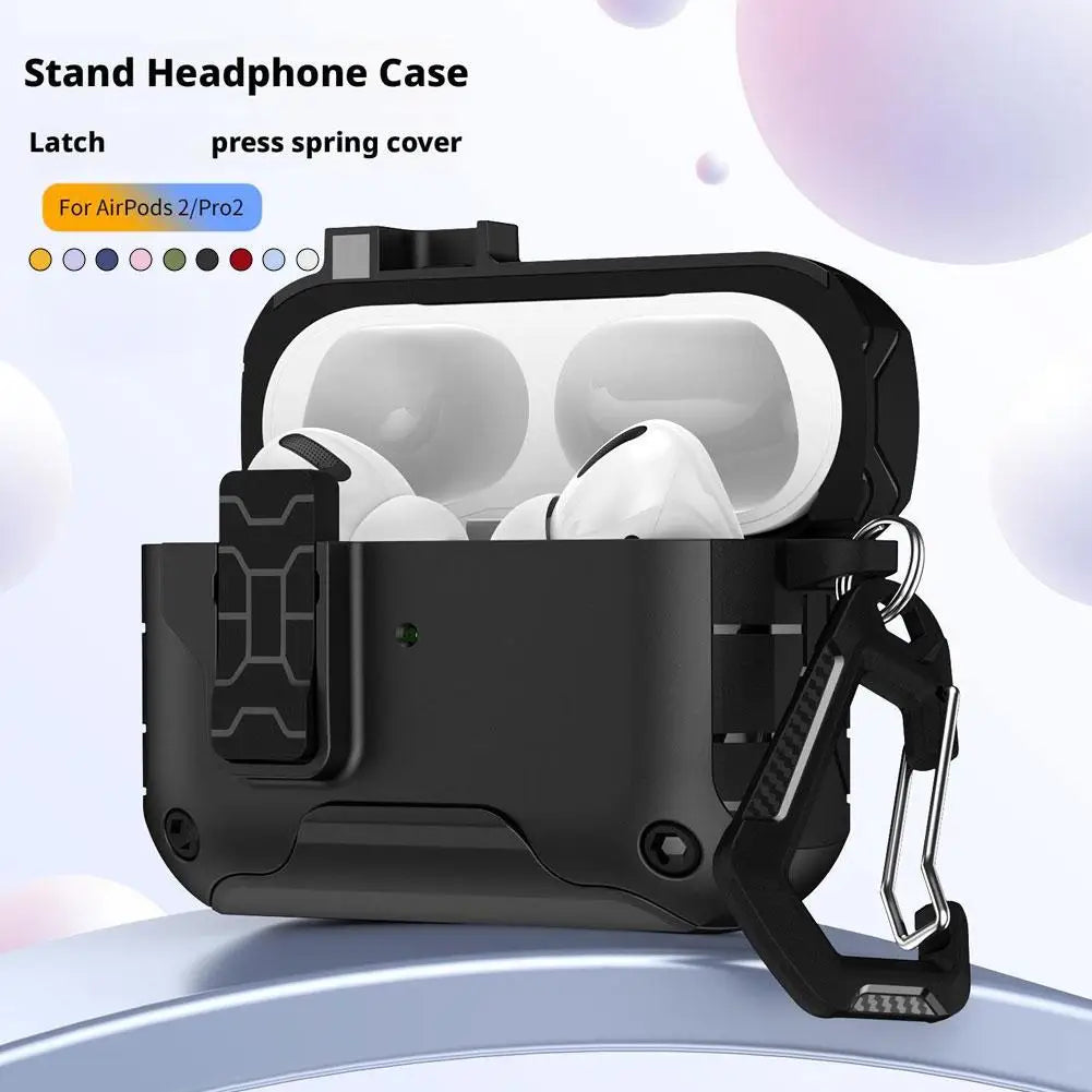 for Airpods Pro 3 (2025) Case with Secure Lock Automatic Pop-up Full Protective Hard Cover with Keychain for AirPods Pro 3