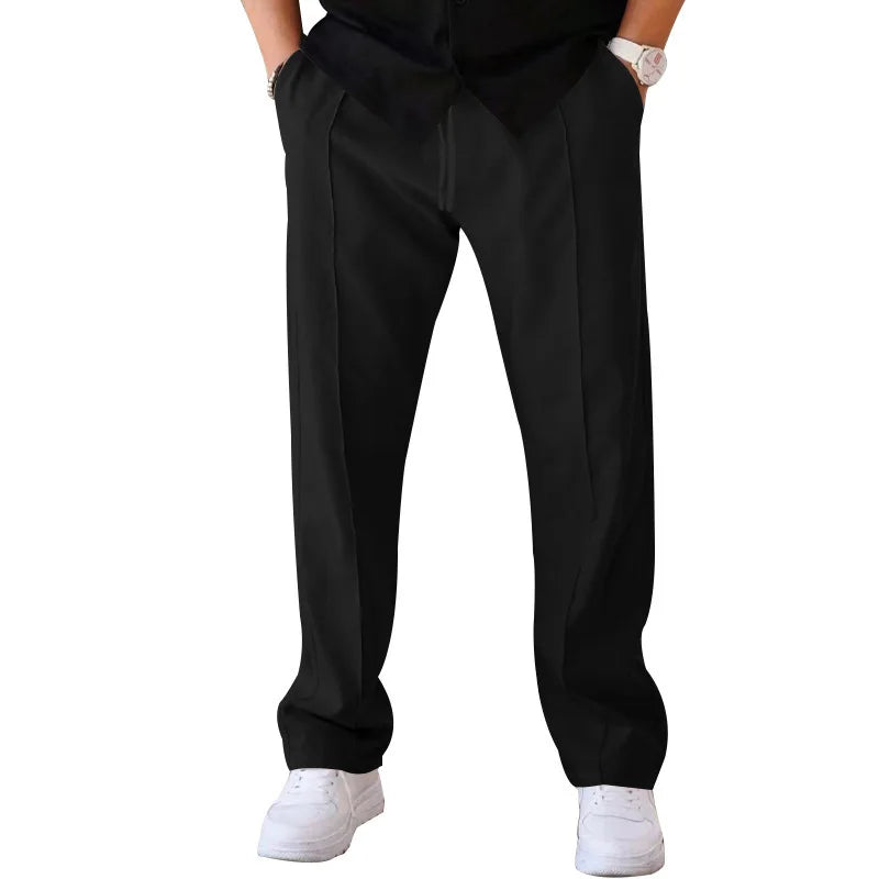 2025 New Thin Pants Men's Spring/Summer Loose Straight Leg Sports Casual Pants American Oversize Long Leg Pants