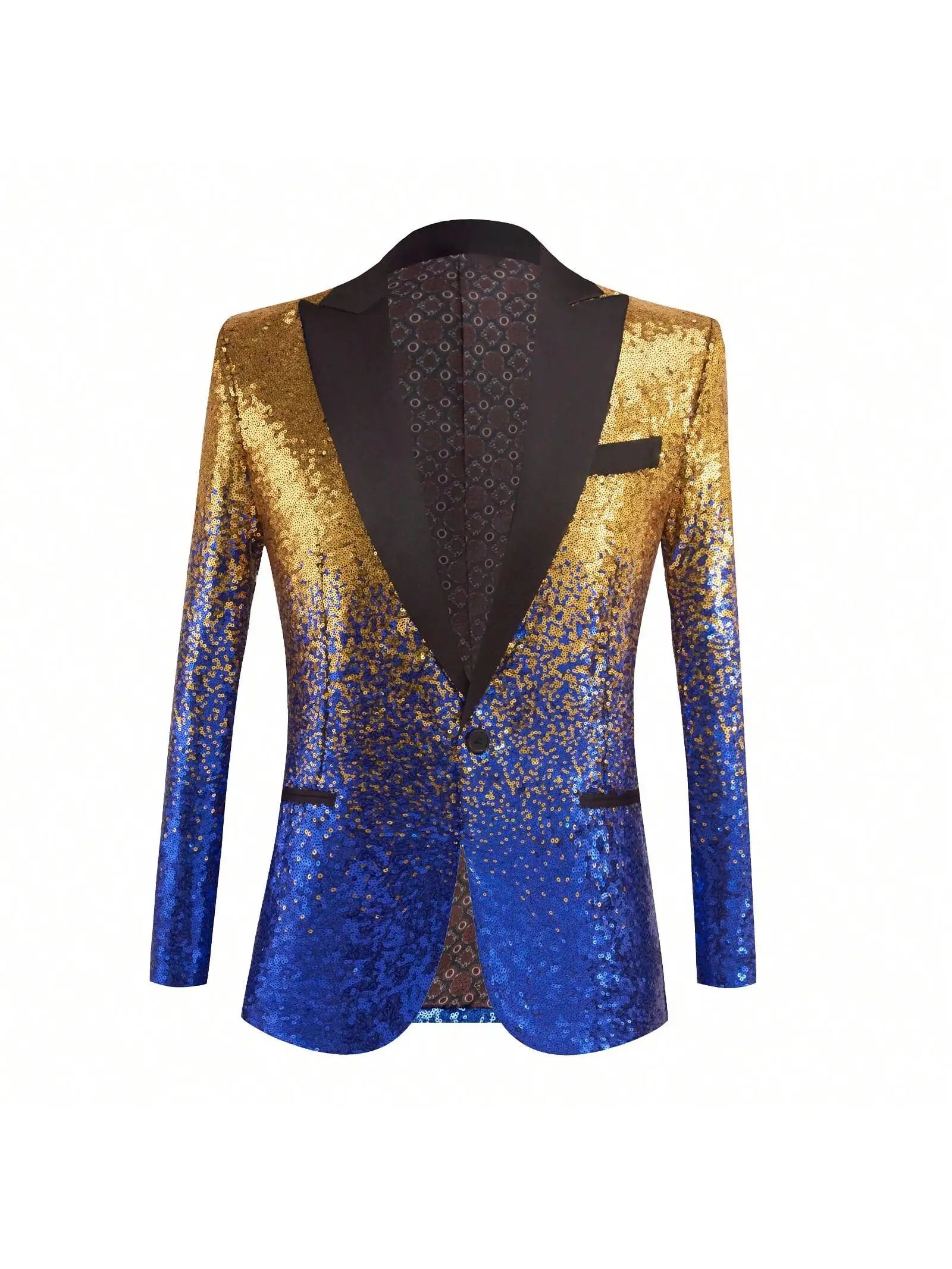 Men Sequin Shiny Prom Suit Jacket One Button and Blazers Tuxedo for Wedding Banquet