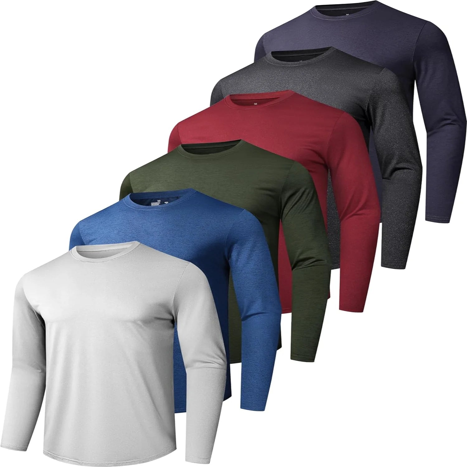 1 Pack Men's Quick Dry Long Sleeve Shirts Moisture Wicking  Protection UV UPF  Performance T-Shirt for Casual