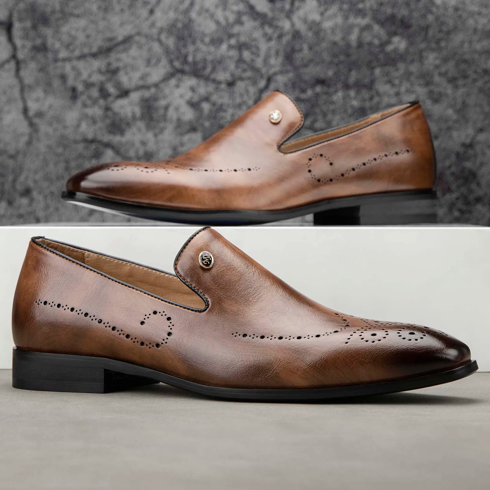 Men's Genuine Leather Loafers Stylish Wedding & Formal Dress Shoes for Parties & Special Occasions