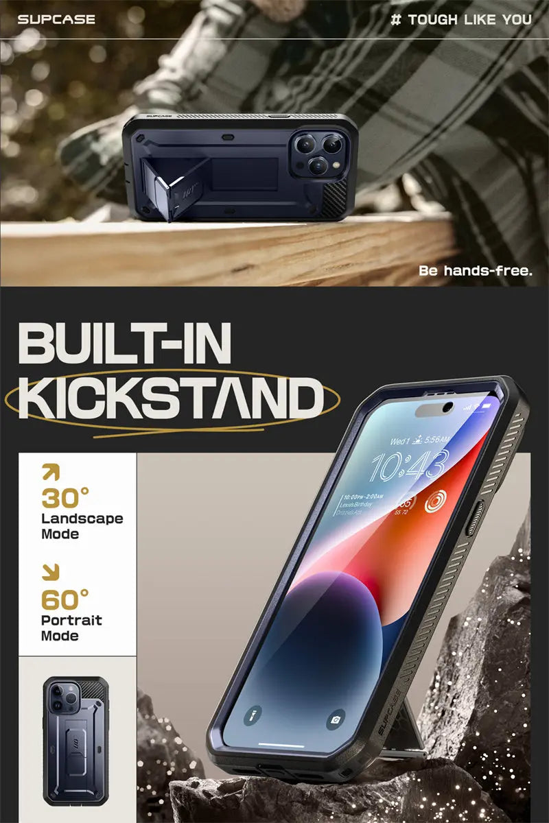 SUPCASE For iPhone 15 Pro Max Case 6.7" (2023) UB Pro Full-Body Rugged Heavy Duty Rugged Case with Built-in Screen Protector