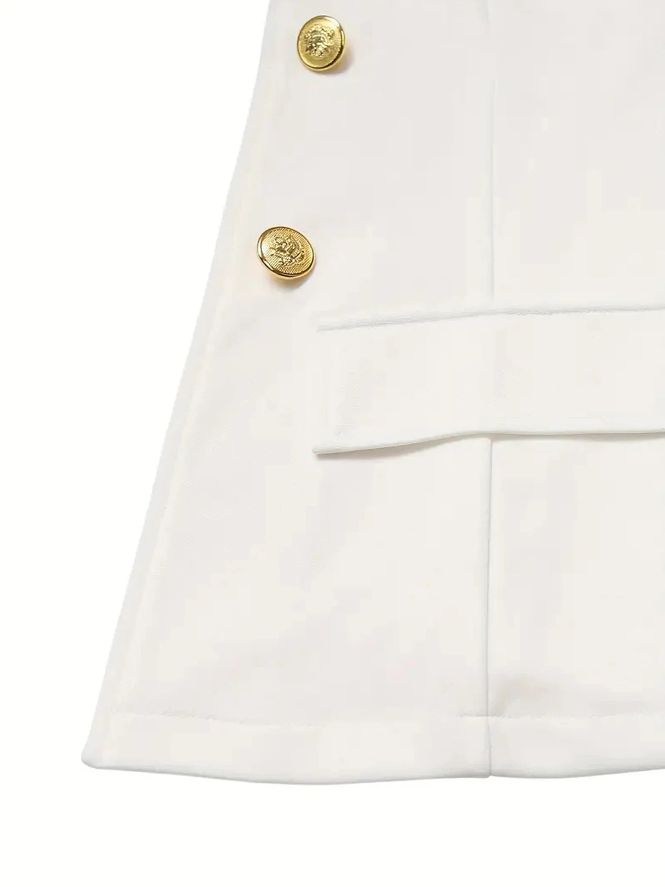 Women's White Two-Piece Suit Set, Double Breasted Long Sleeved Lapel Suit Jacket and High Waisted Slim Pants