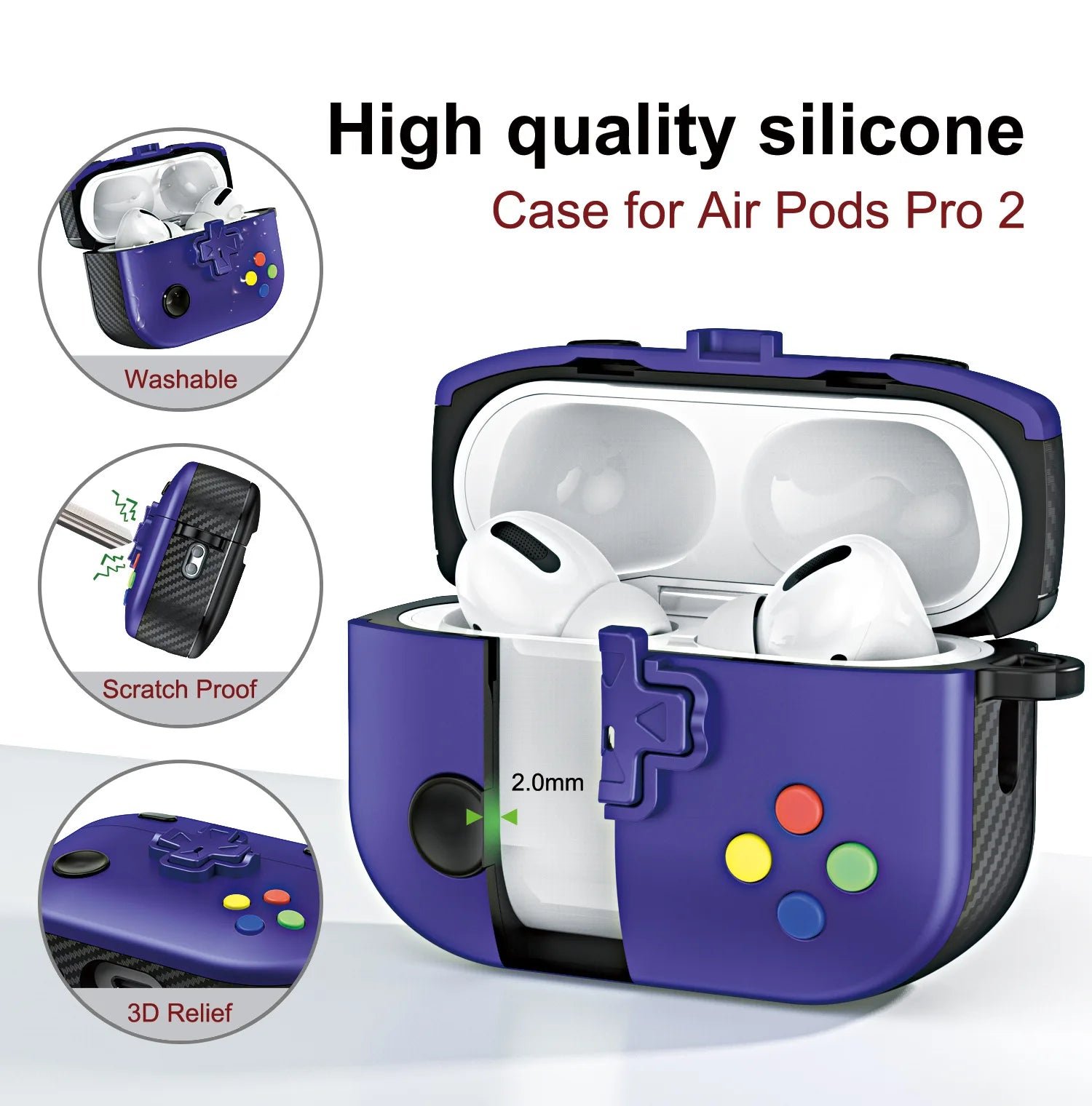 For AirPods 4 Case 2024 Creative Game Console Cover Soft Silicone Shockproof Protective Charging Case For AirPods Pro2 2nd USB C