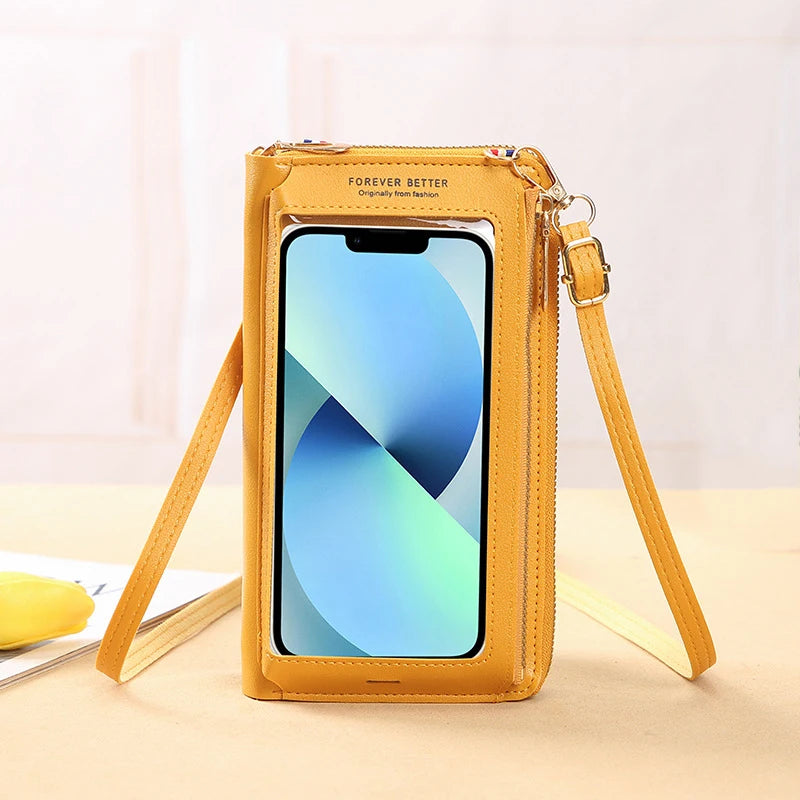 Women Crossbody Bags Touch Screen Cell Phone Purse 2023 Fashion Shoulder Bag Mobile Mini Wallet Card Holder Handbag for Female