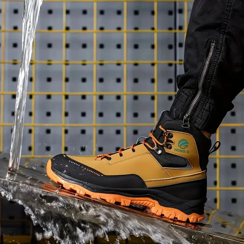 Safety Shoes Steel Toe Boots for Men Slip Resistant Work Shoes Anti-Puncture Anti-smash Work Sneakers Protective Shoes